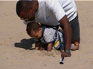 Josh and Daddy Play at the Beach