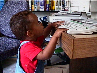 Josh Plays Baby Type on Daddy's Computer