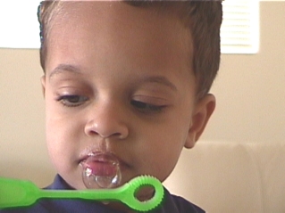 Is this how you blow a bubble?