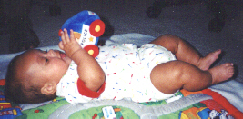 Playing with toy car